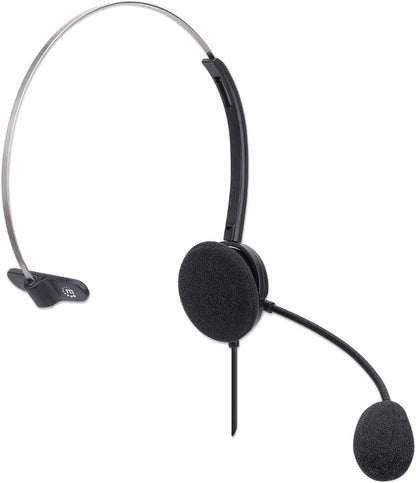 MANHATTAN USB-A HEADSET MONO SINGLE/SIDED VOL/CONTROL ADJMIC IN