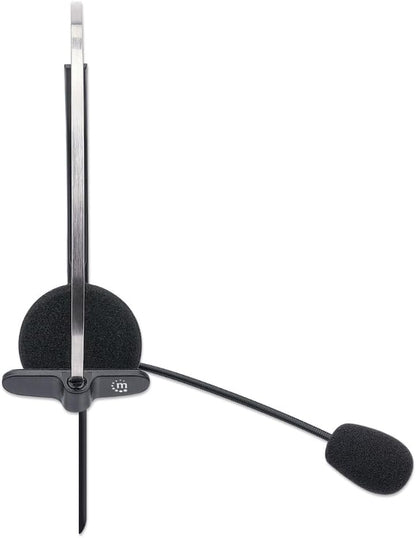 MANHATTAN USB-A HEADSET MONO SINGLE/SIDED VOL/CONTROL ADJMIC IN