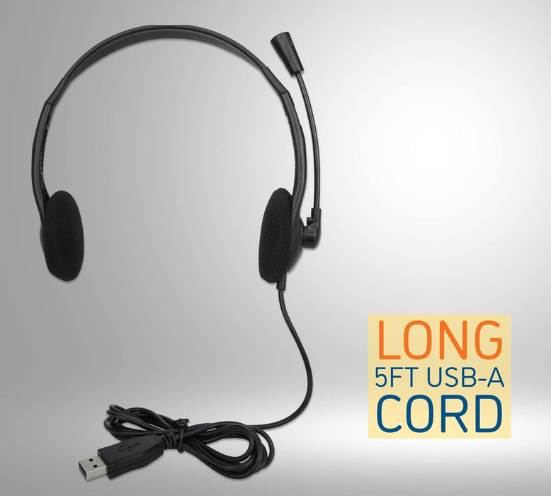 MANHATTAN USB-A HEADSET STEREO RETAIL BOX ON EAR ADJUSTABLE MICROPHONE IN