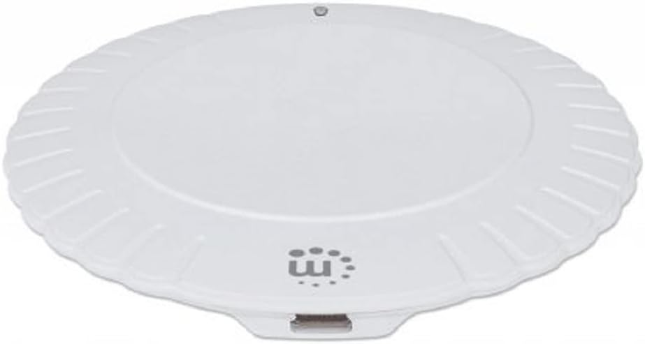 Manhattan Wireless Induction Charger 5W Qi™ Certified Wireless Charger, Safe Charge with 5W (5V/1A) Round Charging Pad, White