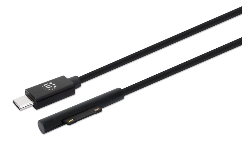 Manhattan USB-C to Surface Connect Cable, 1.8m, Male to Male. 15V/3A, Black, Polybag