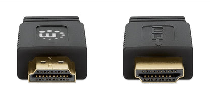Manhattan HDMI Cable with Ethernet (Flat), 4K@60Hz (Premium High Speed), 0.5m, Male to Male, Black, Ultra HD 4k x 2k, Fully Shielded, Gold Plated Contacts, Polybag