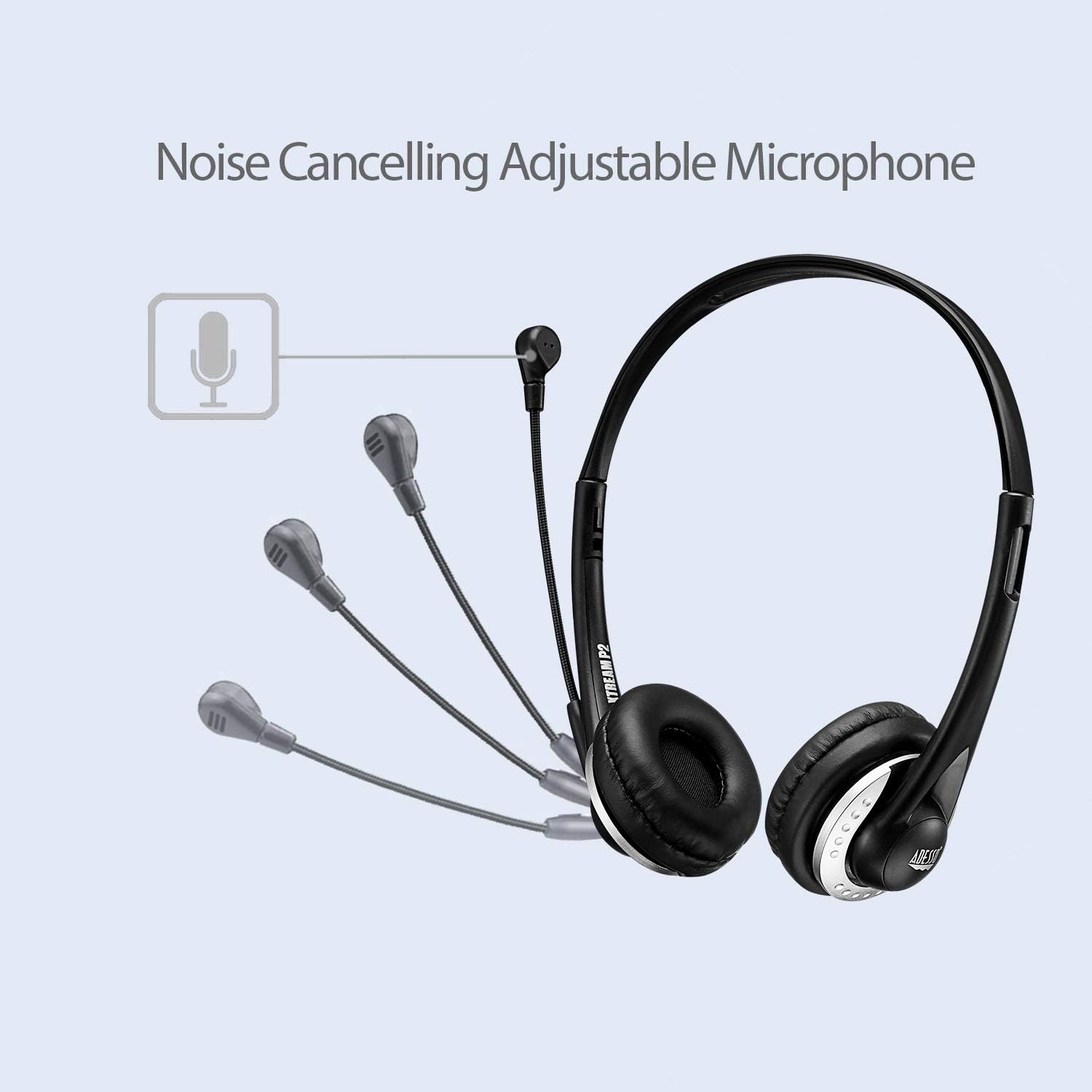 Adesso Stereo USB Multimedia Headphone/Headset with Microphone