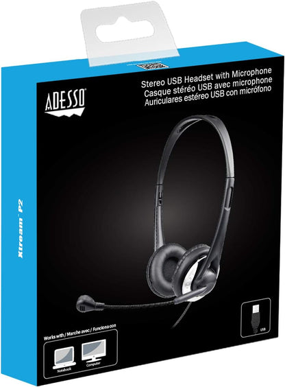 Adesso Stereo USB Multimedia Headphone/Headset with Microphone