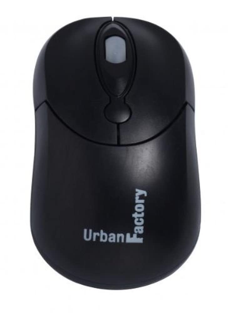 Urban Factory Big Crazy Mouse - Ratón (Ambidextro, Óptico, USB, 800 dpi, Negro