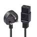 LINDY 30459 2m UK 3 Pin Plug to IEC C19 Power Cable Black