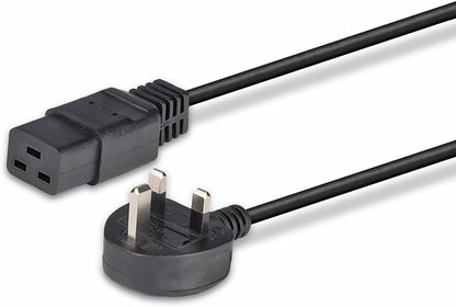 LINDY 30459 2m UK 3 Pin Plug to IEC C19 Power Cable Black