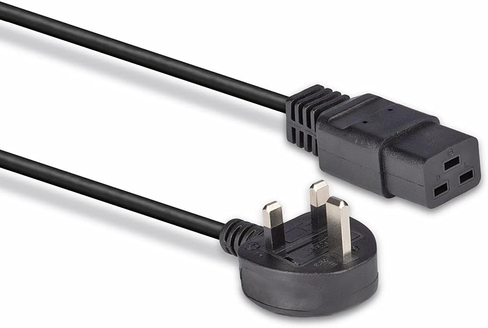 LINDY 30459 2m UK 3 Pin Plug to IEC C19 Power Cable Black