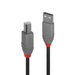 Lindy USB 2.0 Type A to B Cable, Anthra Line - Black
