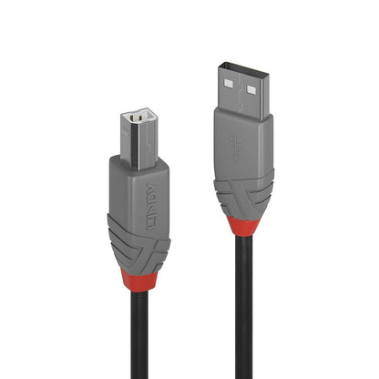 Lindy USB 2.0 Type A to B Cable, Anthra Line - Black