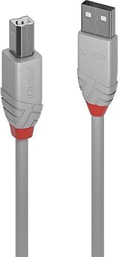 LINDY 36684 USB 2.0 Type A to B Cable - Anthra Line Grey, 3m