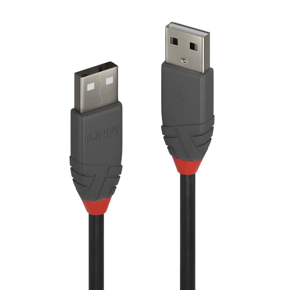 LINDY 36692 USB 2.0 Type A to A Cable, Anthra Line - Black