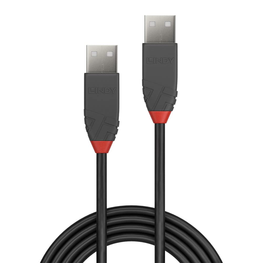 LINDY 36692 USB 2.0 Type A to A Cable, Anthra Line - Black