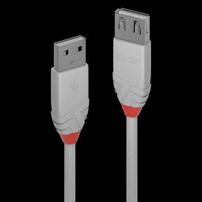 LINDY 36710 USB 2.0 Type A Extension Cable, Anthra Line - Grey