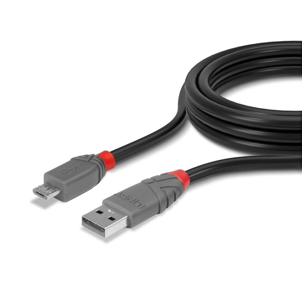 LINDY 36731 0.5 m Anthra Line USB 2.0 Type A to Micro-B Cable - Black