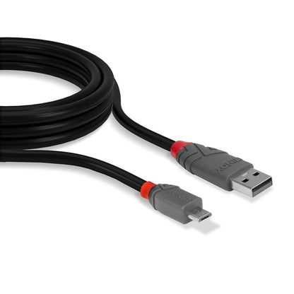 LINDY 36731 0.5 m Anthra Line USB 2.0 Type A to Micro-B Cable - Black