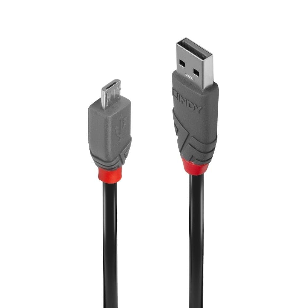 LINDY 36731 0.5 m Anthra Line USB 2.0 Type A to Micro-B Cable - Black