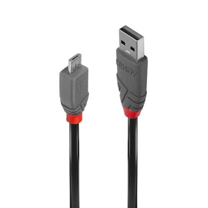 LINDY 36731 0.5 m Anthra Line USB 2.0 Type A to Micro-B Cable - Black