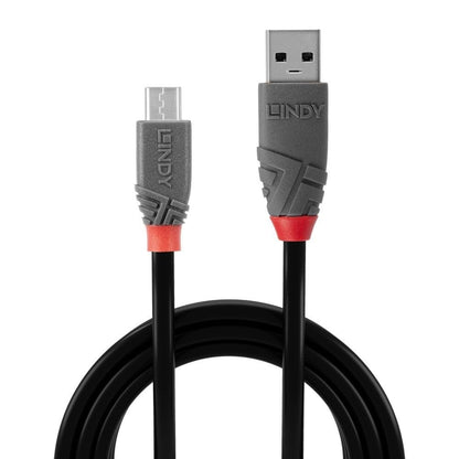 LINDY 36731 0.5 m Anthra Line USB 2.0 Type A to Micro-B Cable - Black