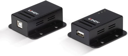 LINDY 42680 USB 2.0 CAT.5/6 Extender With Power Over CAT.5/6 - Black, 50m