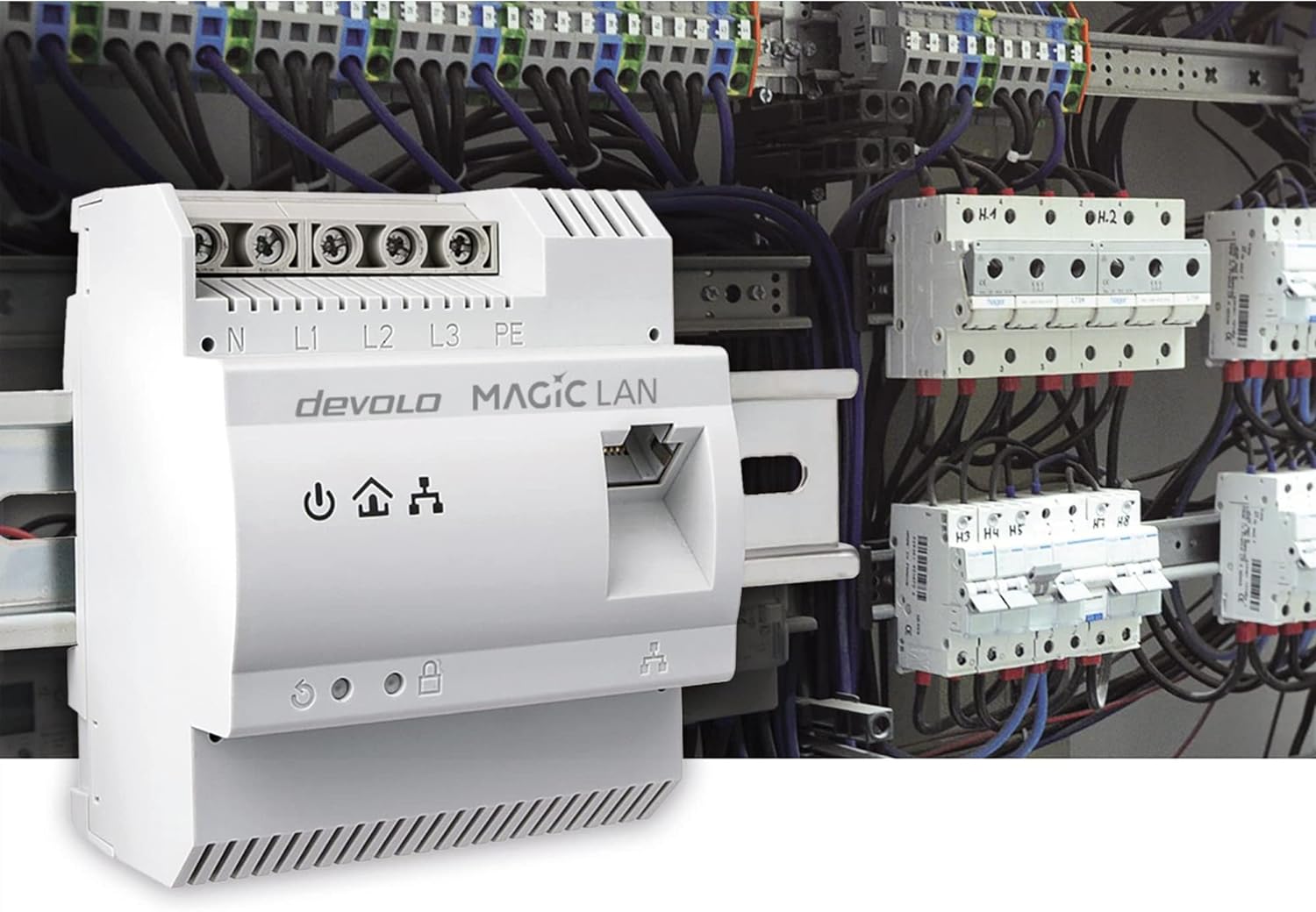devolo 8528 Magic 2-2400 LAN DINrail, Powerline DIN rail Adapter (optimum Internet coverage via power line, up to 2400Mbps, fast Internet from distribution box, G.hn technology) Installer required