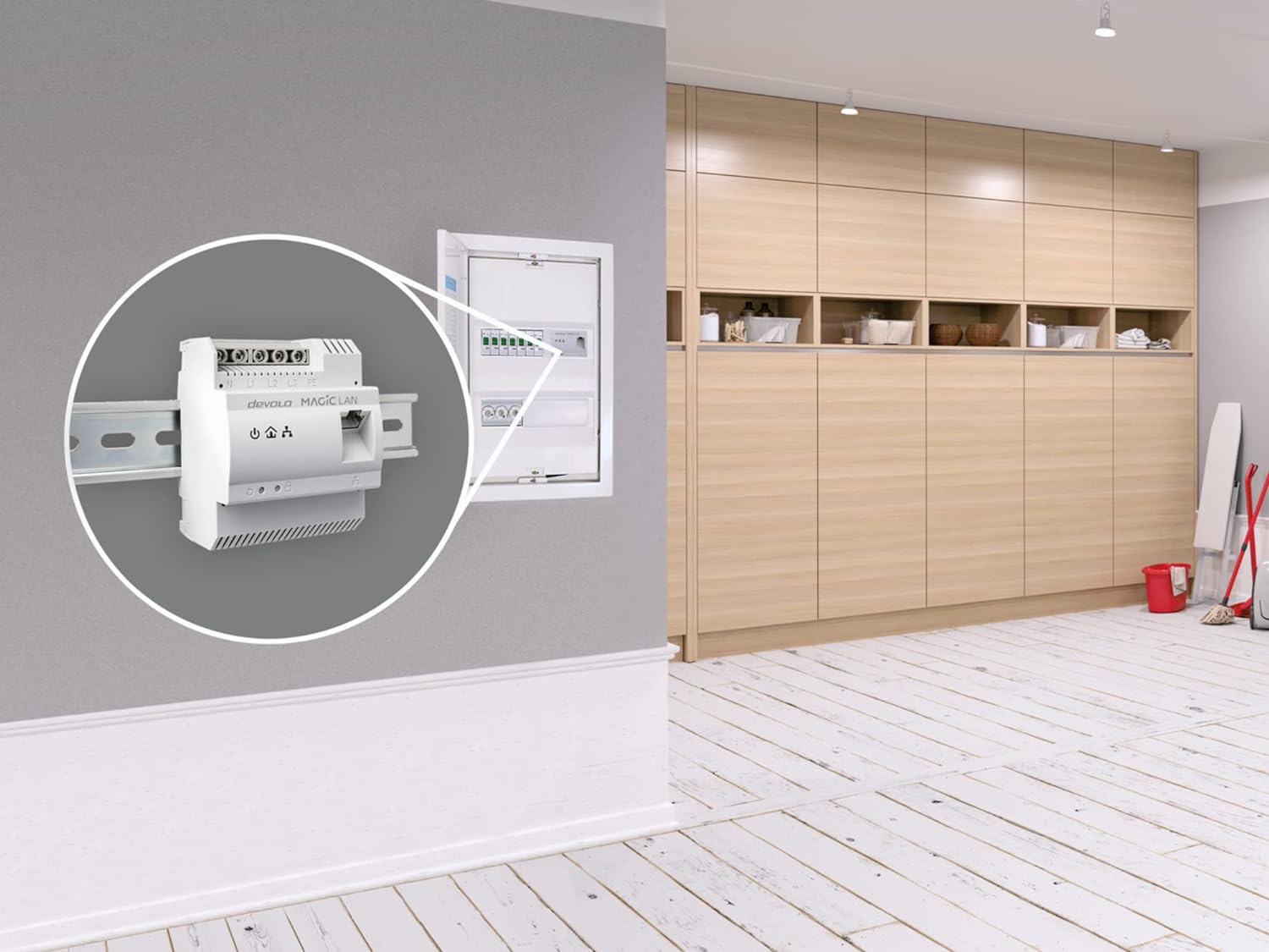 devolo 8528 Magic 2-2400 LAN DINrail, Powerline DIN rail Adapter (optimum Internet coverage via power line, up to 2400Mbps, fast Internet from distribution box, G.hn technology) Installer required