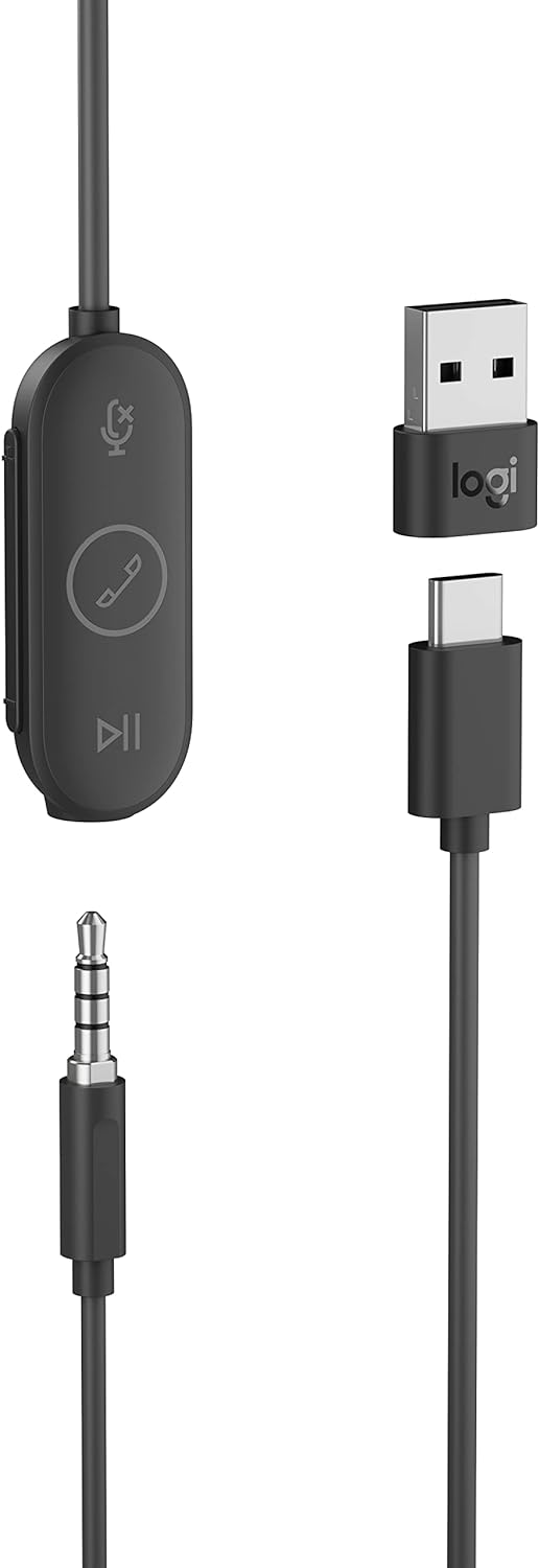 Logitech LOGI Zone Wired Earbuds Headphones Wire In-Od Office/Call Center USB Type C Graphite