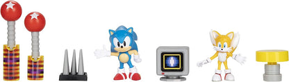 Sonic The Hedgehog 2.5 Inch Diorama Set SONIC and a TAILS Action Figure,for 3 Years old and up, 10 x 2.75 x 7 inches