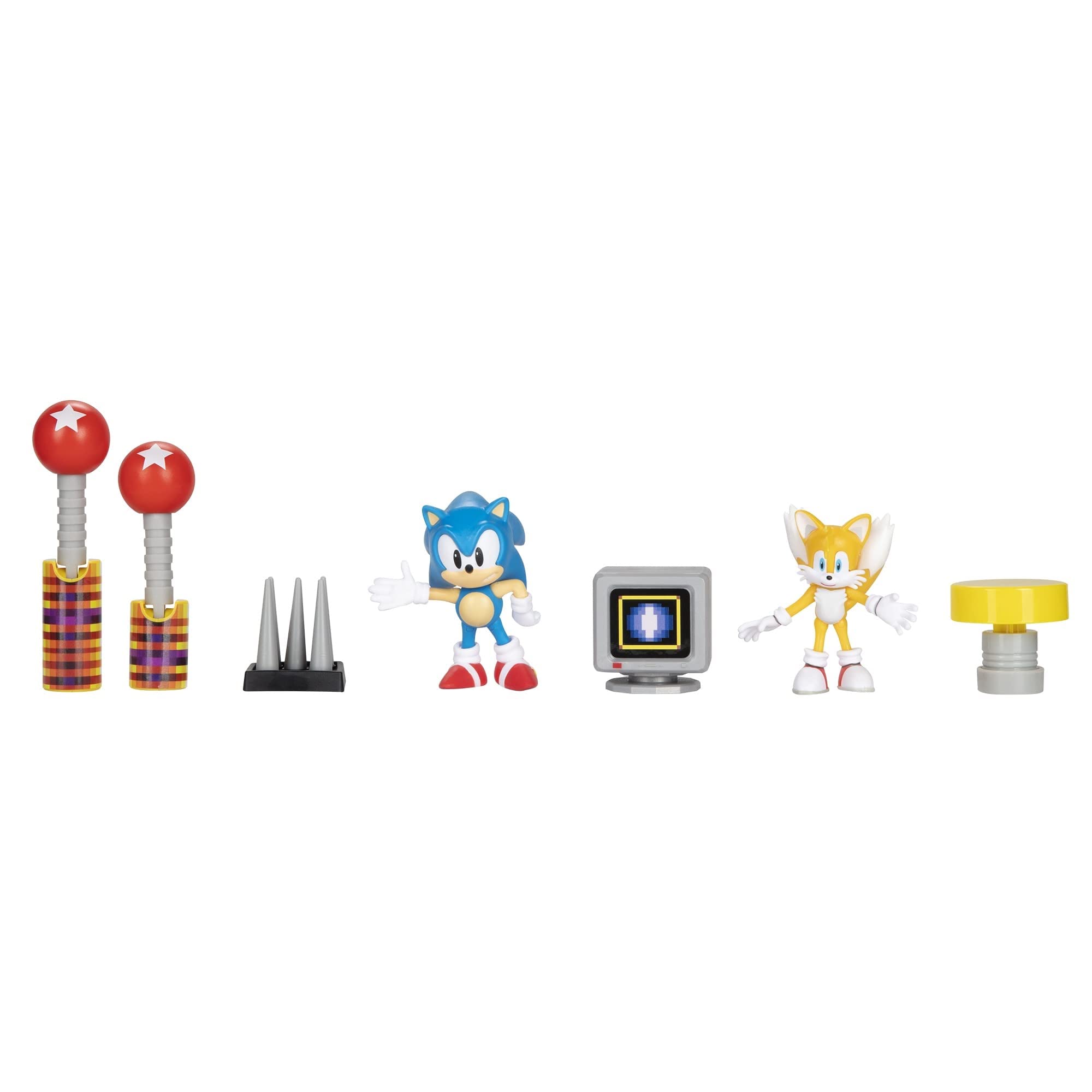 Sonic The Hedgehog 2.5 Inch Diorama Set SONIC and a TAILS Action Figure,for 3 Years old and up, 10 x 2.75 x 7 inches