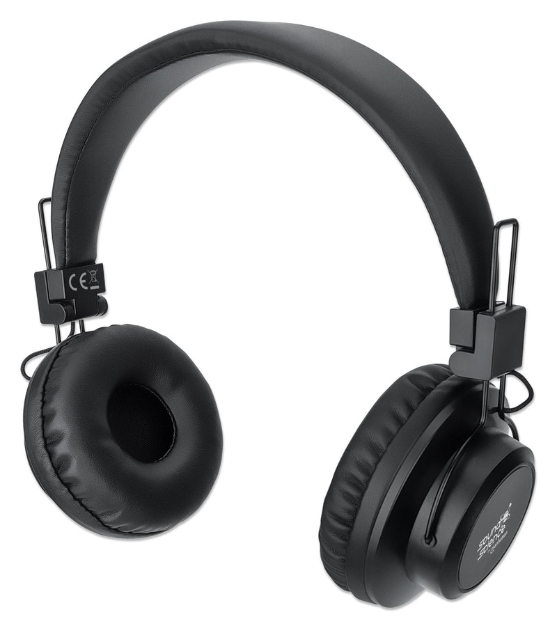 Manhattan Sound Science Bluetooth® On-Ear Headset Headphones 3.5 mm Jack Socket On-Ear Design Black