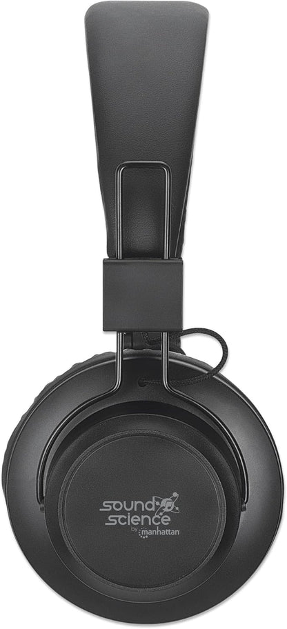 Manhattan Sound Science Bluetooth® On-Ear Headset Headphones 3.5 mm Jack Socket On-Ear Design Black
