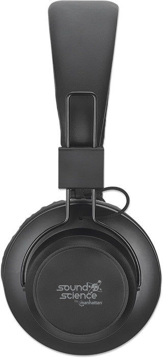 Manhattan Sound Science Bluetooth® On-Ear Headset Headphones 3.5 mm Jack Socket On-Ear Design Black