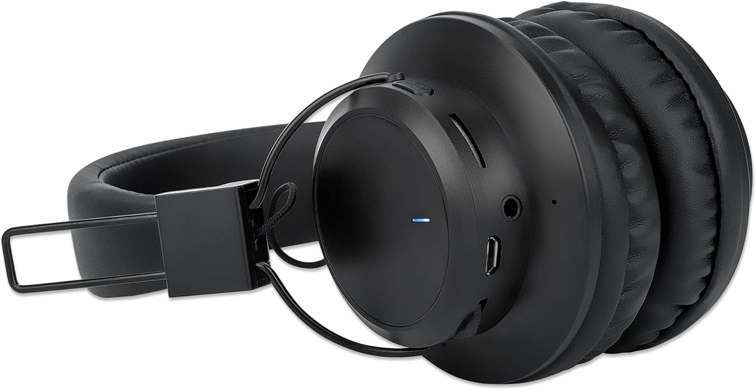 Manhattan Sound Science Bluetooth® On-Ear Headset Headphones 3.5 mm Jack Socket On-Ear Design Black