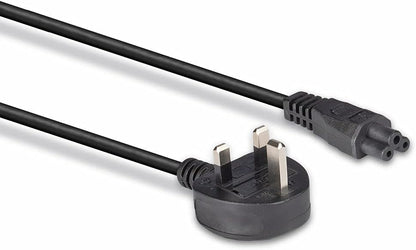 LINDY 30460 1m UK 3 Pin Plug to IEC C5"Cloverleaf" Power Cable, Black (Pack of 2