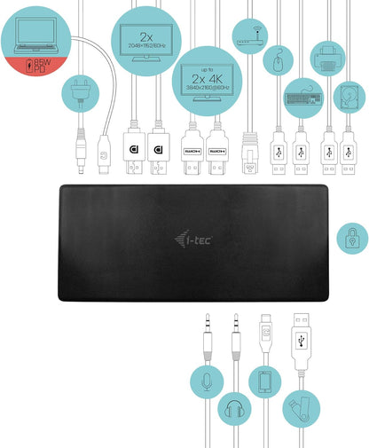 I-Tec Usb-C Quattro Display Docking Station With Power Deliv
