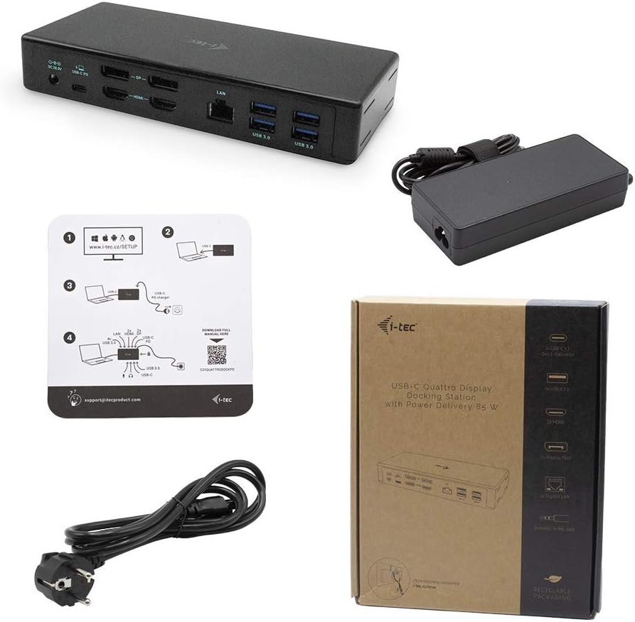I-Tec Usb-C Quattro Display Docking Station With Power Deliv