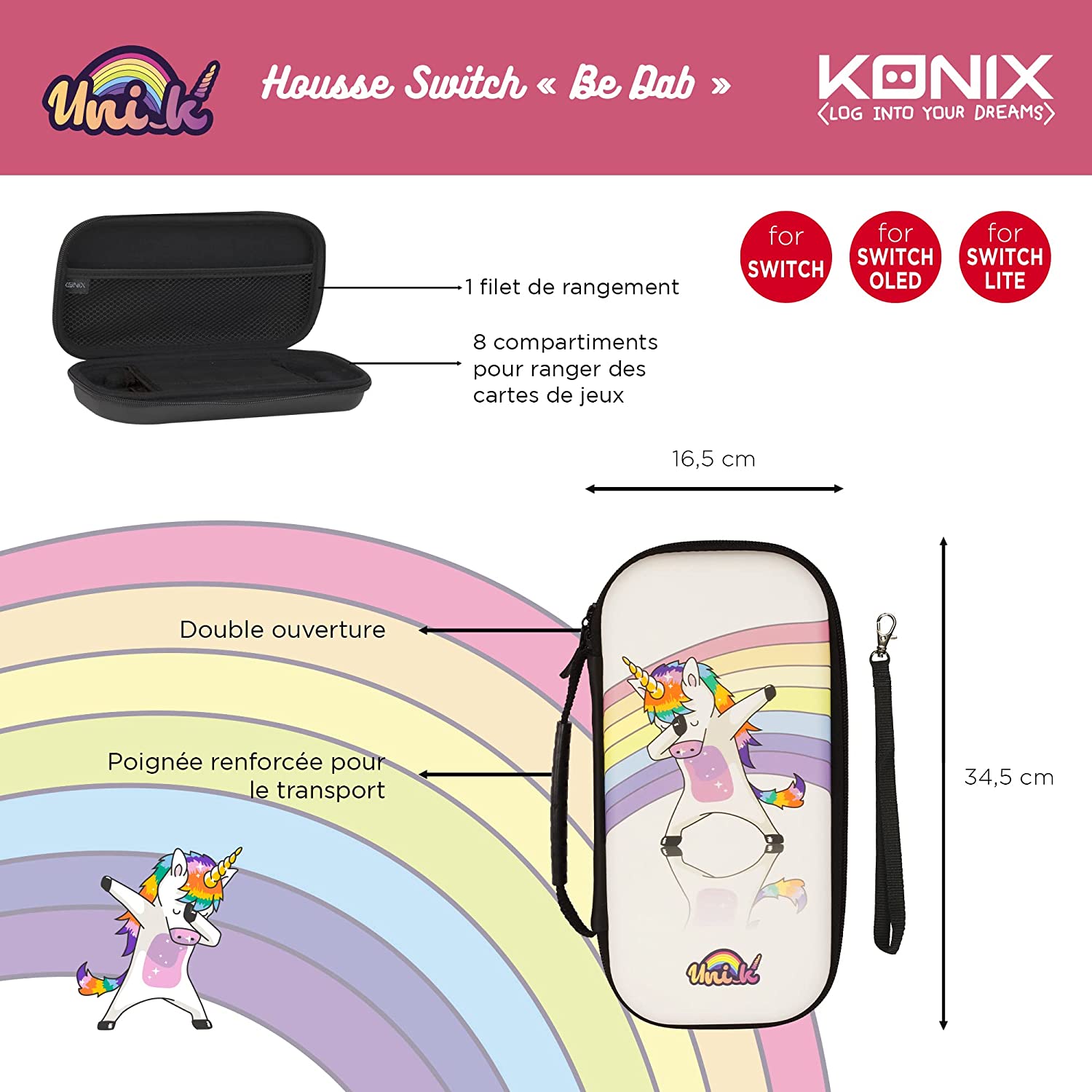 Konix Switch Protective Carry Bag (Unicorn Dab