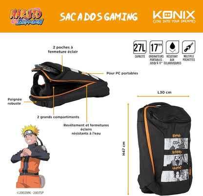 Konix Naruto 17" Gaming BackPack (Black