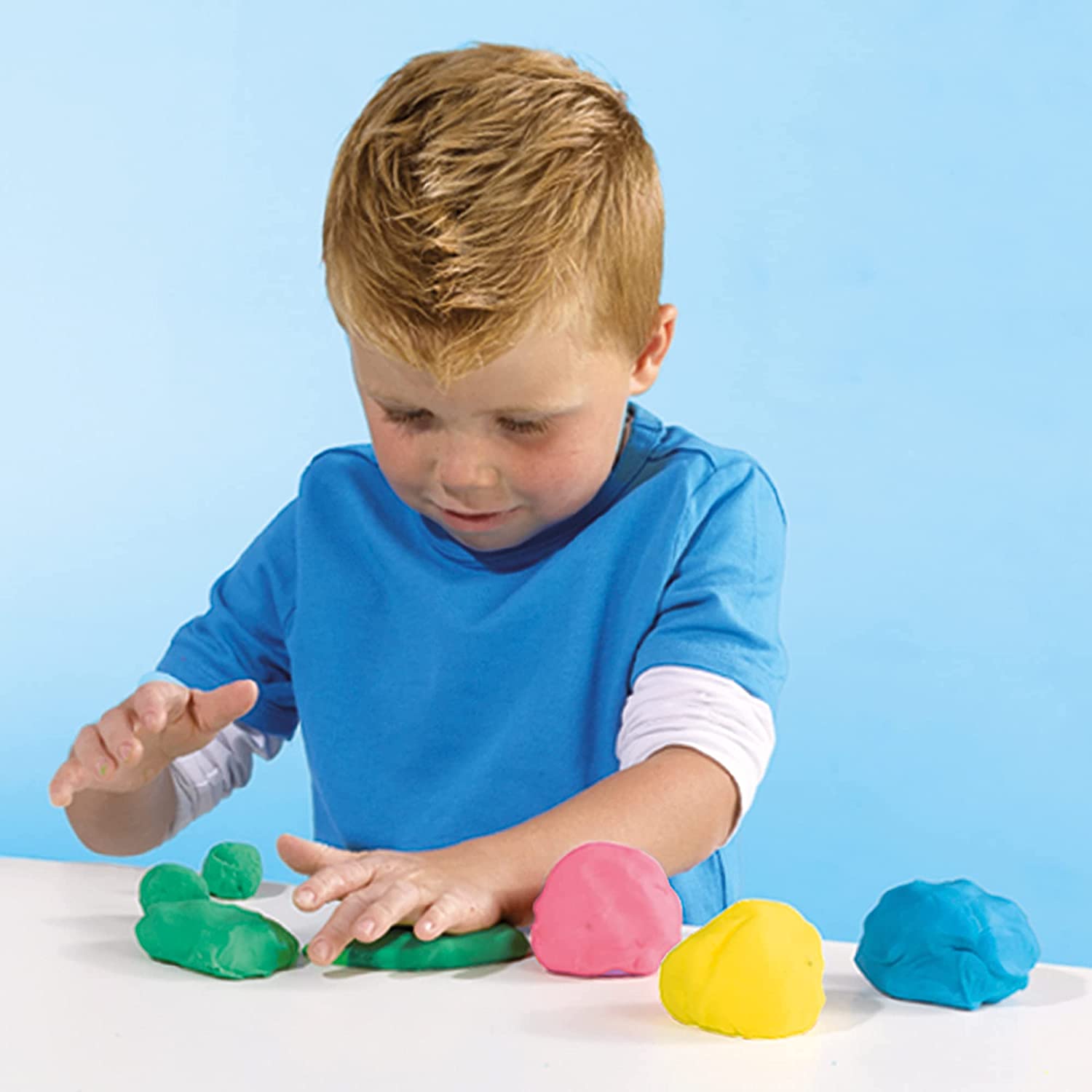 SES Creative 24917 – Eco Knete Set mit Holzwerkzeugen, Umweltfreundlich, Fördert Motorik und Kreativität, diverse Farben