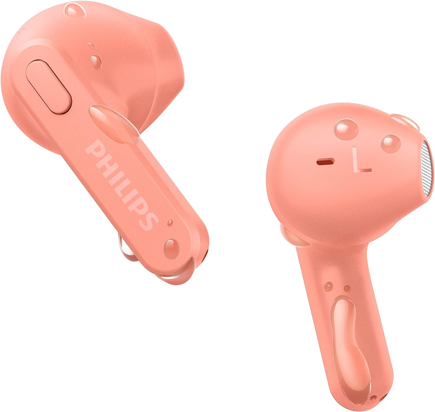 Philips TAT2236PK/00 Wireless Earbuds, In Ear Earbuds without Ear Tips, Super Slim Charging Case, Splash and Sweat Resistant, Bluetooth, 18 Hours Play Time, Built In Mic, Comfortable Fit, Pink