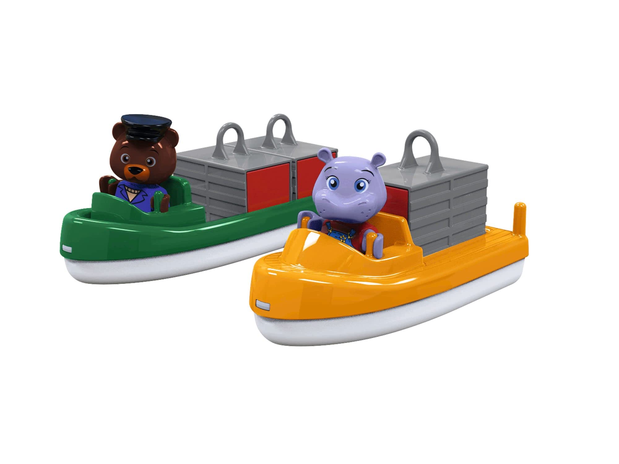 AquaPlay - Container and Transport Boat - Accessories Waterways or for the Bathtub, 2 Boats, Containers and BO and Wilma, for Children from 3 Years, 8700000271, Colourful
