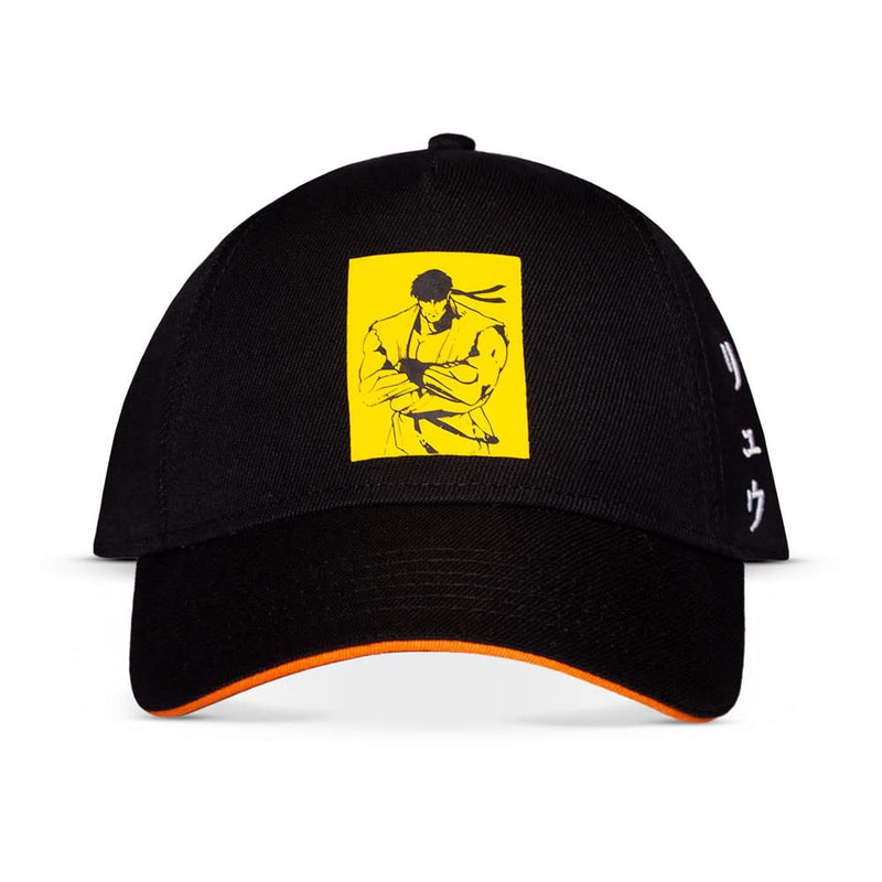 STREET FIGHTER Ryu Yellow Poster Print Adjustable Cap, Black/Orange (BA044528SFG