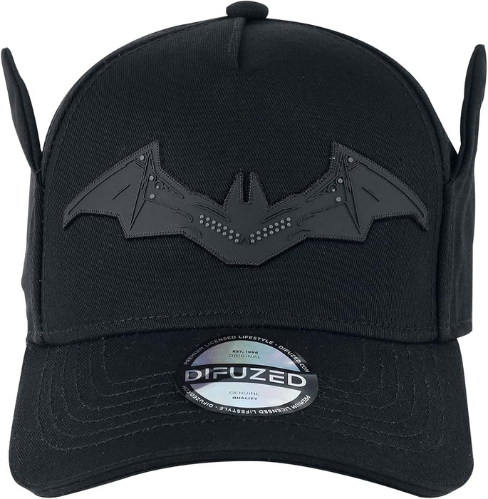 Superhéroes,Superhéroes,Batman,DC Comics,DC Comics Men's Con Gorra Adjustable with Orejas Warner The Batman Logo, Black, Standard Size