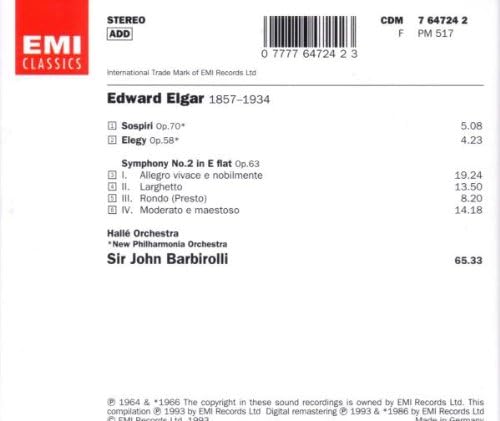 Elgar: Symphony 2, Sospiri, Elegy