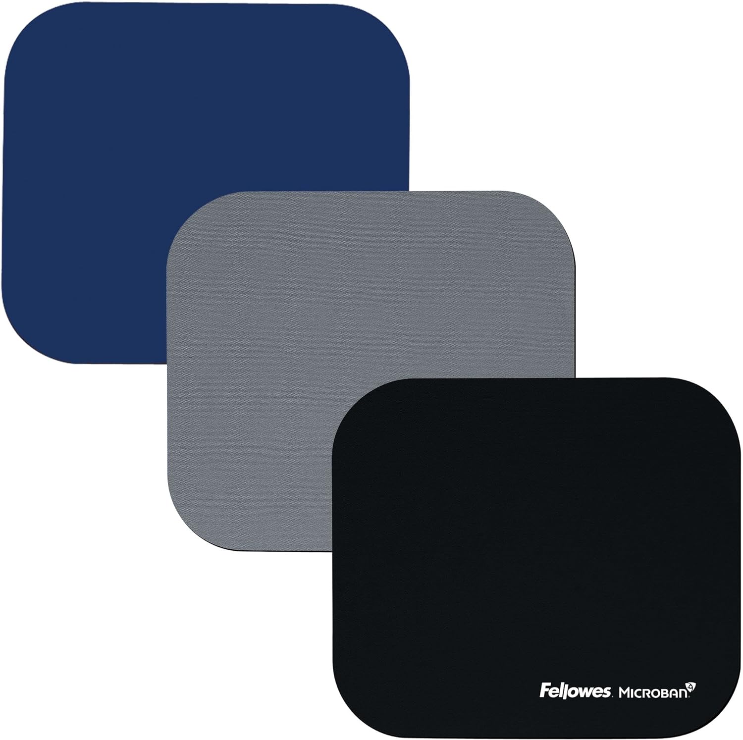 Fellowes Mouse Mat with Non-Slip Rubber Base - Mouse Pad with Antibacterial Protection - Suitable for Both Optical and Laser Mice - 199 x 232 x 2mm - Blue