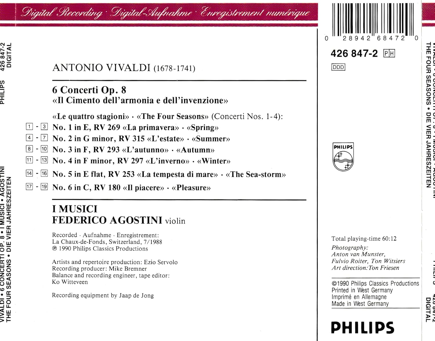 Antonio Vivaldi - Le Quattro Stagioni