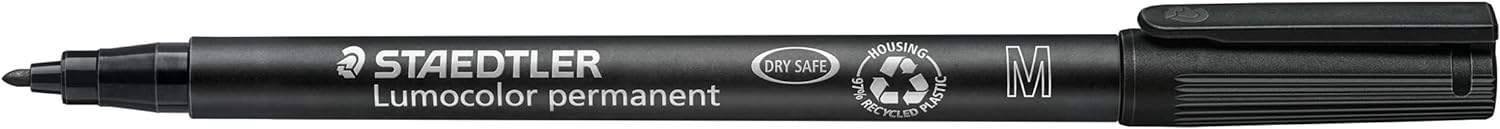 STAEDTLER 317 WP4 Lumocolor Permanent Pen, Medium Line Width, 1.0mm - Assorted Colours (Pack of 4