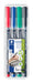 STAEDTLER 317 WP4 Lumocolor Permanent Pen, Medium Line Width, 1.0mm - Assorted Colours (Pack of 4