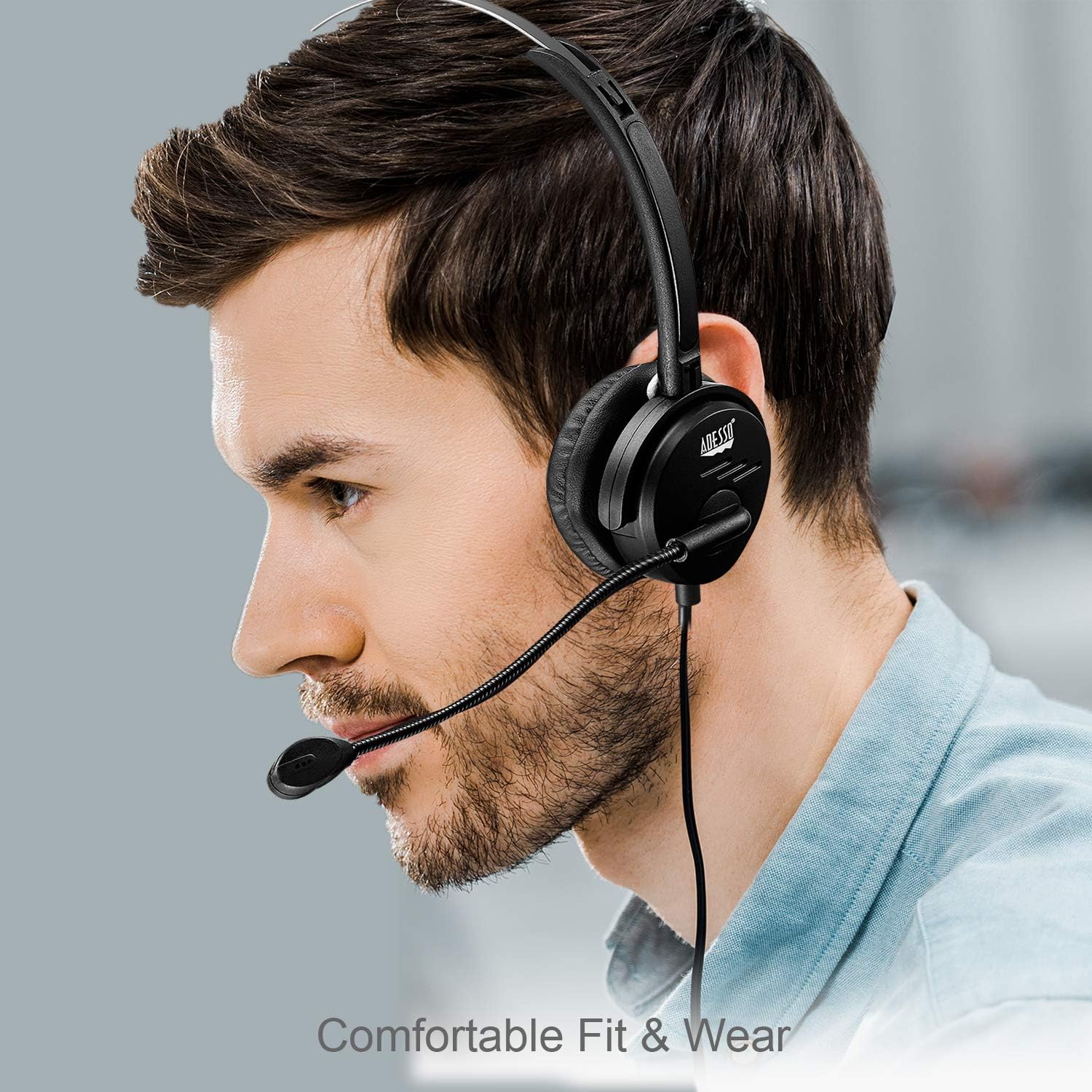 Adesso Xtream P1 Single-Sided USB Wired Headset with Built-in Microphone