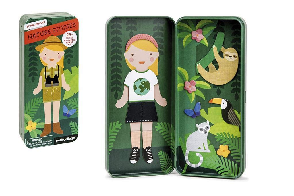 Petit Collage Magnetic Dress Up, Nature Studies – Magnetic Game Board with Mix and Match Magnetic Pieces, Ideal for Ages 3+ – Includes 2 Scenes and 25 Creative Magnetic Pieces